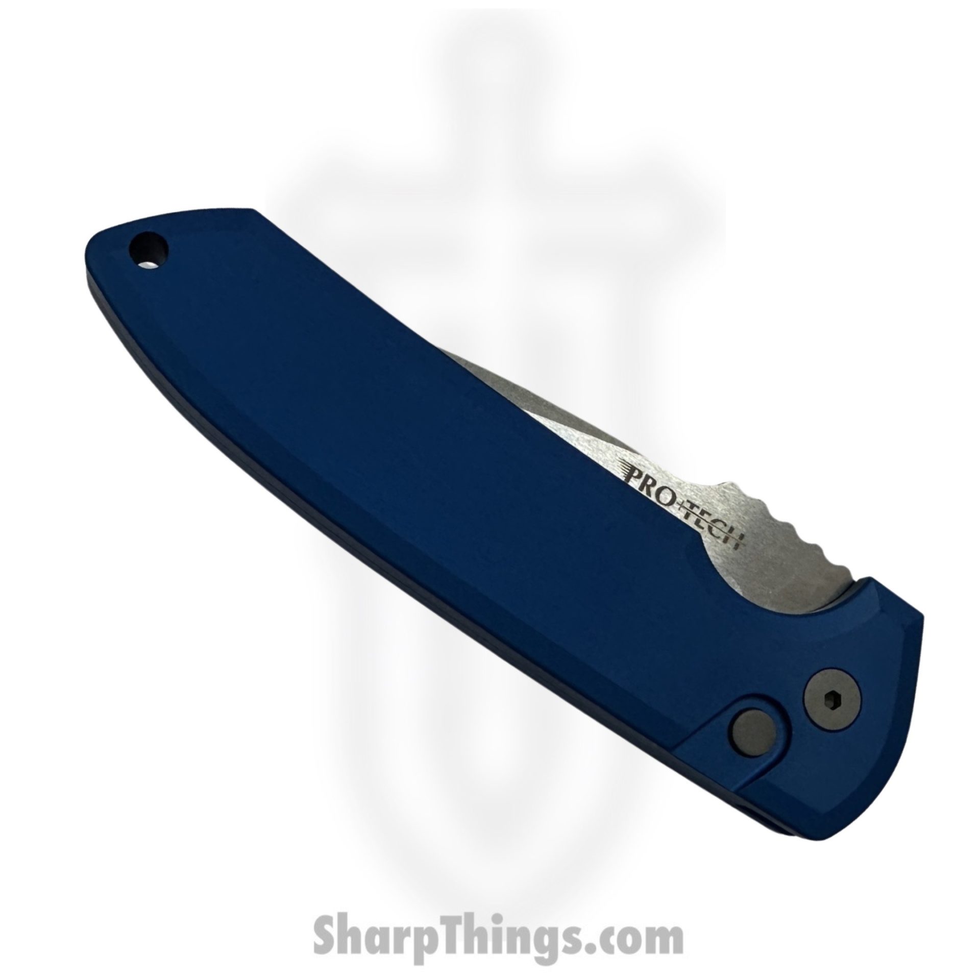 ProTech - LG301-BLUE - Rockeye - Automatic Knife - S35VN Stonewash Drop Point - Aluminum - Blue - Image 3