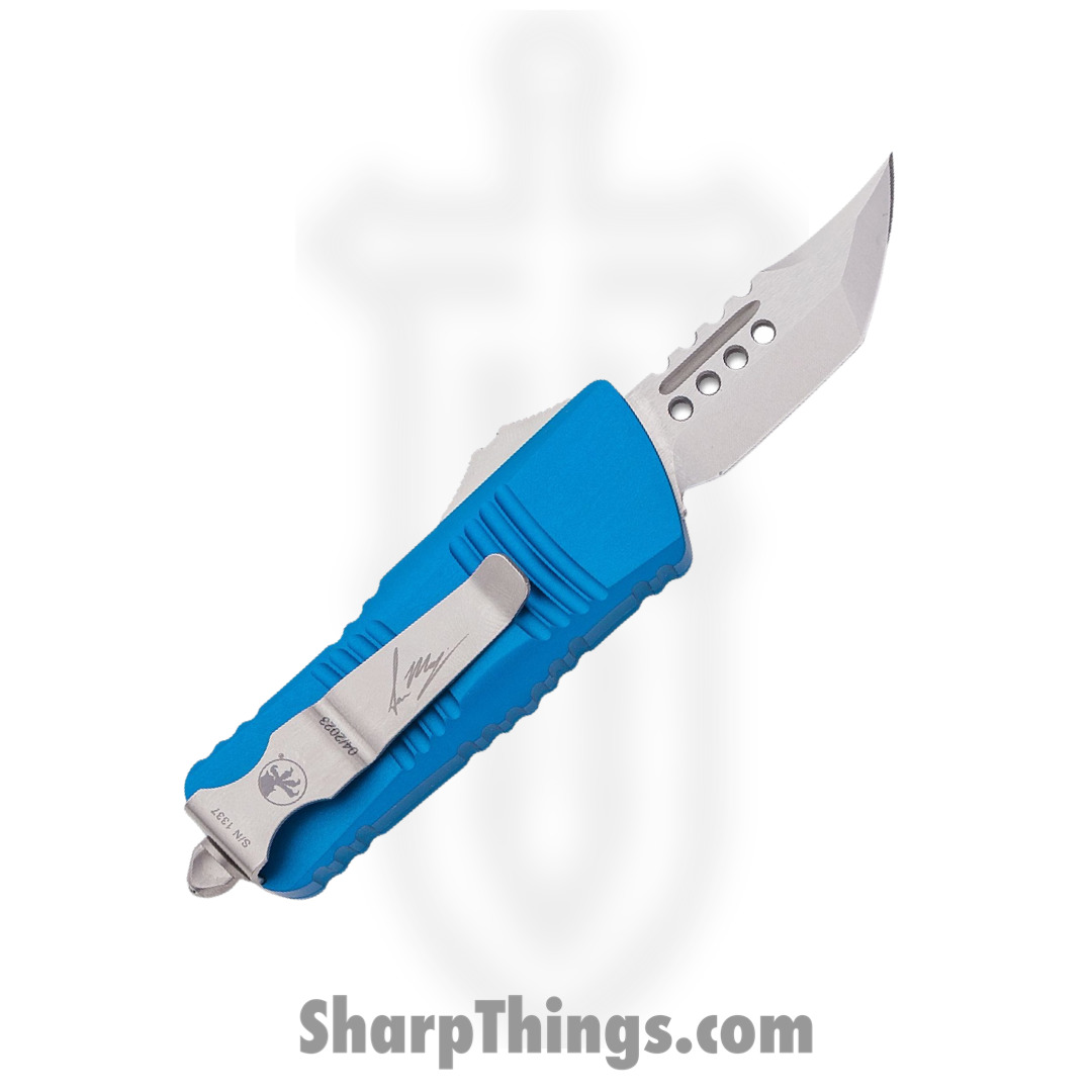 Microtech - 819-10BLS - Mini Troodon Signature Series - OTF Auto - 819-10BLS Mini Troodon Signature Series OTF Auto - 6061-T6 Aluminum - Blue - Image 2