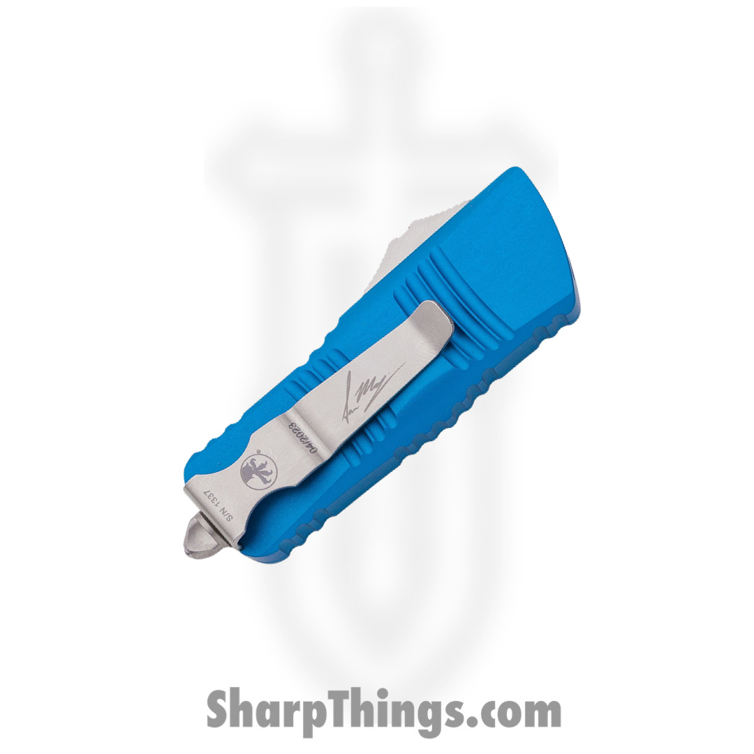 Microtech - 819-10BLS - Mini Troodon Signature Series - OTF Auto - 819-10BLS Mini Troodon Signature Series OTF Auto - 6061-T6 Aluminum - Blue - Image 3