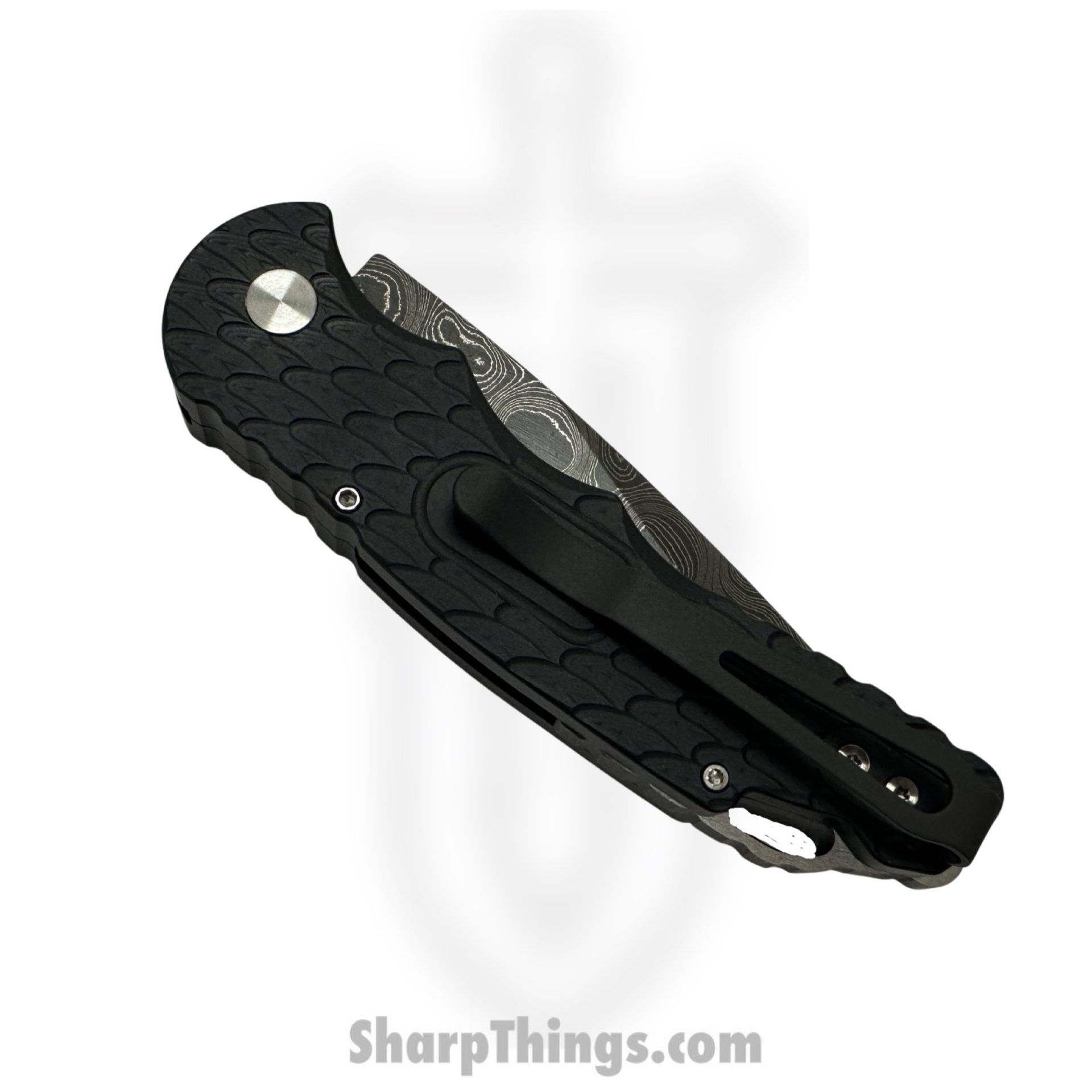 ProTech - T530-DAMA - Tactical Response 5 - Automatic Knife - Damascus Damascus Clip Point - Aluminum - Black - Image 3