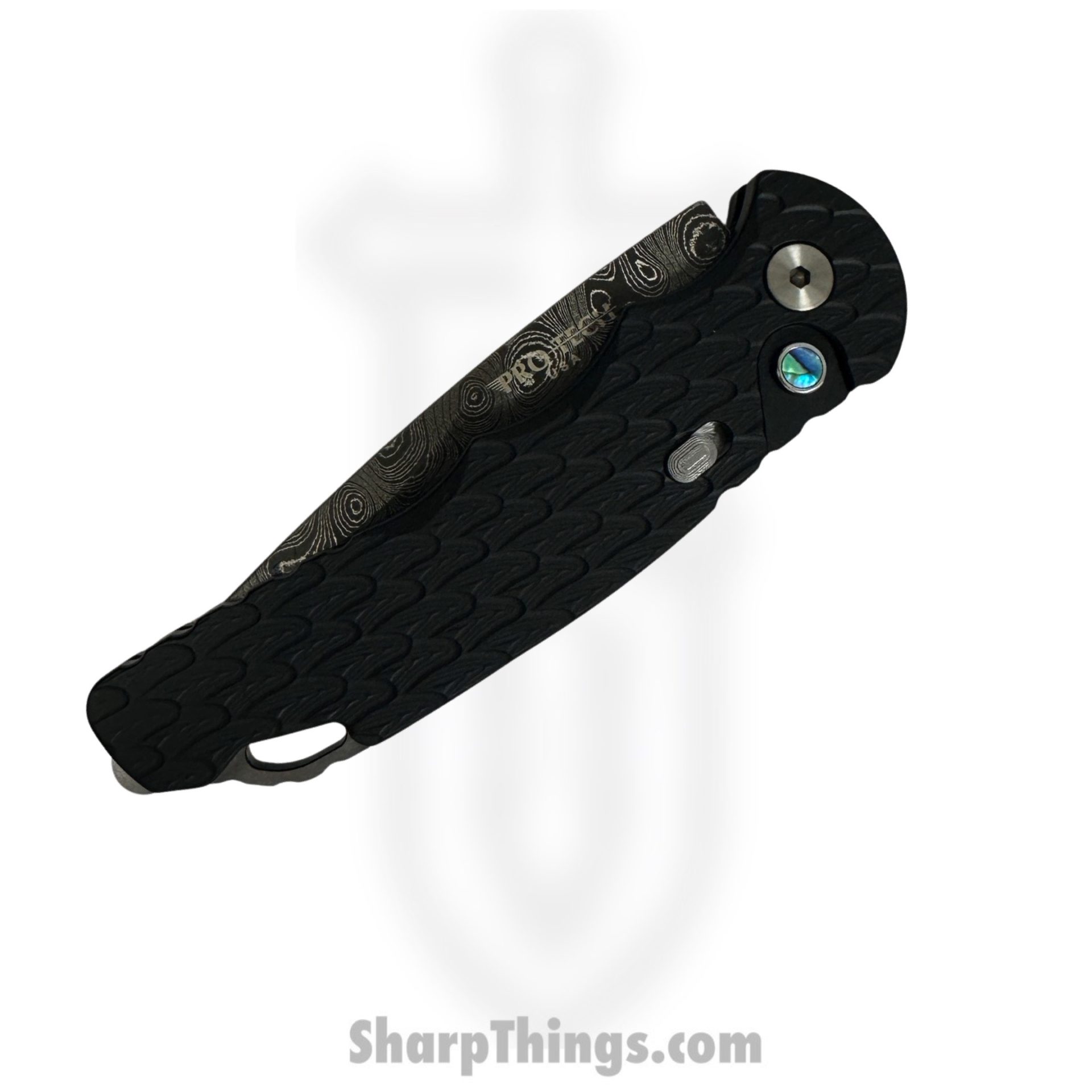 ProTech - T530-DAMA - Tactical Response 5 - Automatic Knife - Damascus Damascus Clip Point - Aluminum - Black - Image 2