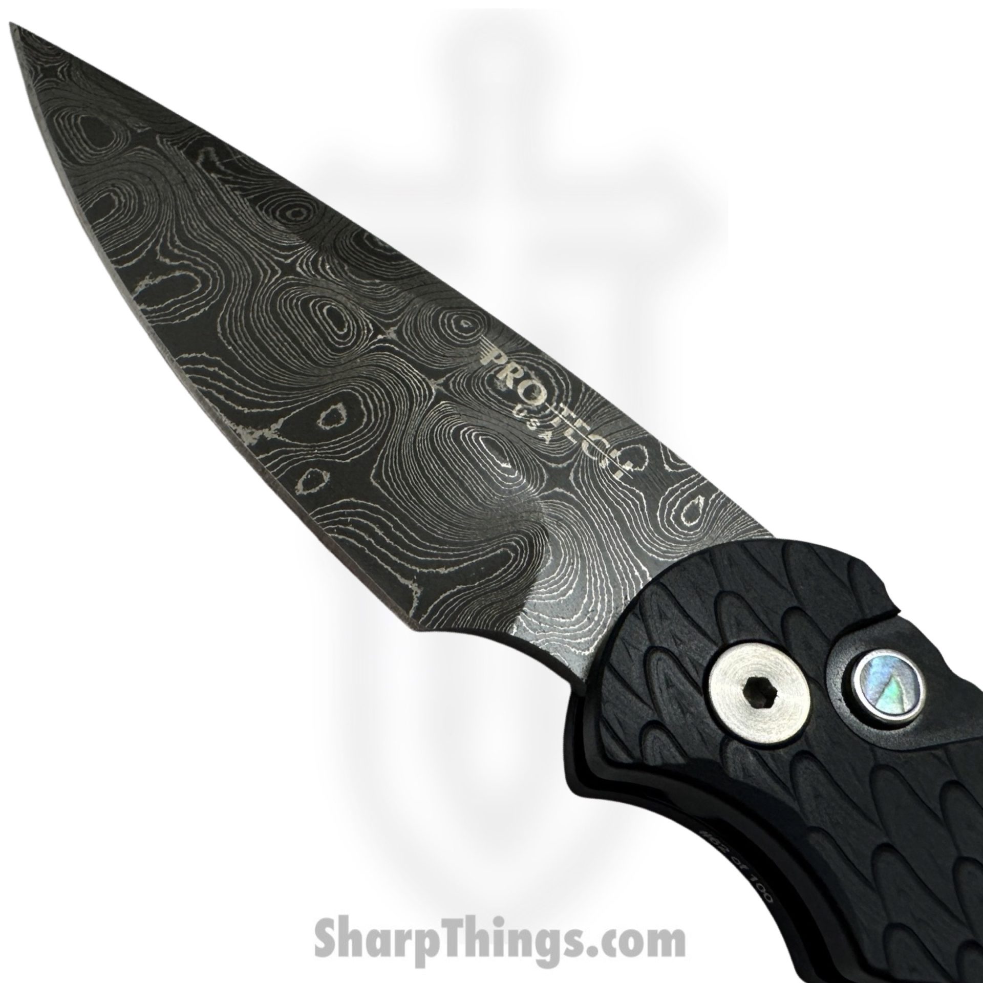 ProTech - T530-DAMA - Tactical Response 5 - Automatic Knife - Damascus Damascus Clip Point - Aluminum - Black - Image 5