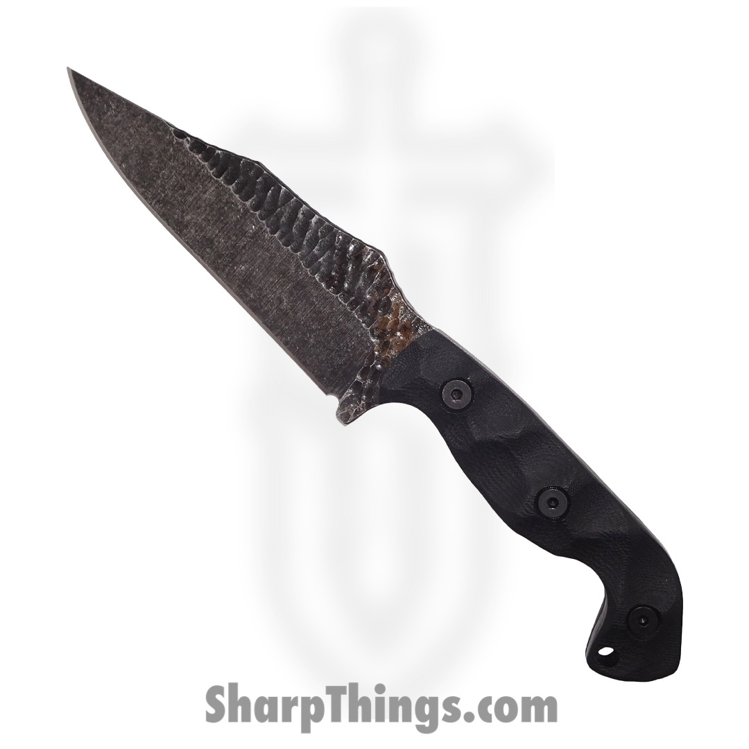 Stroup Knives - TU1-BLACK-G10 - Tactical Use Fixed Blade Hand Carved Knife - 1095 G10 - Blue