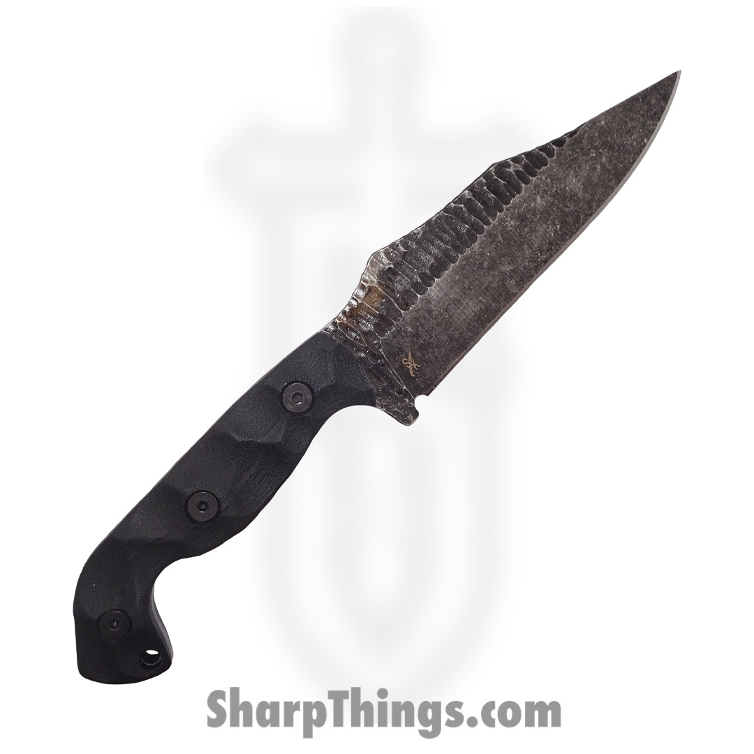 Stroup Knives - TU1-BLACK-G10 - Tactical Use Fixed Blade Hand Carved Knife - 1095 G10 - Blue - Image 2