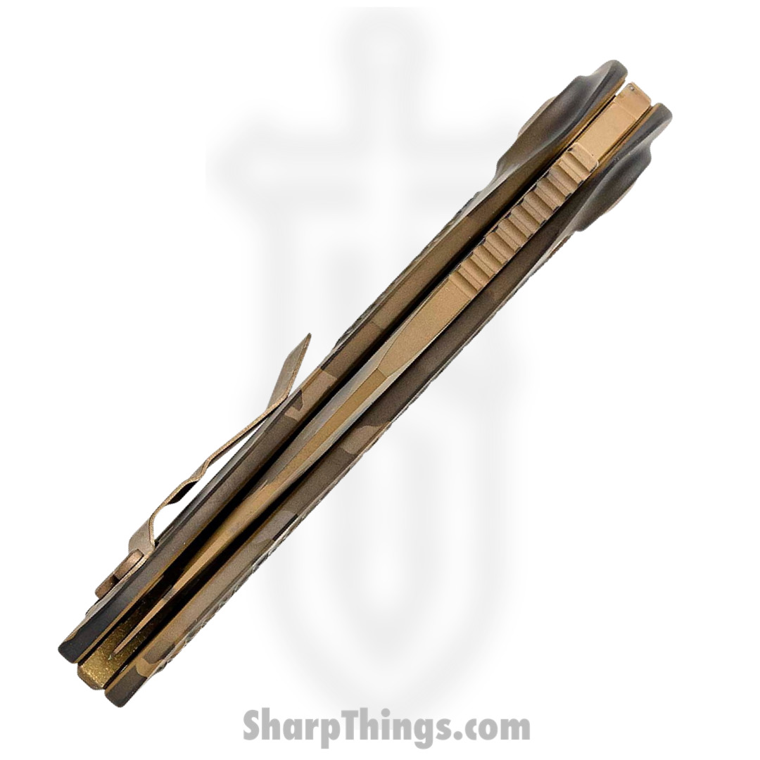 Microtech - 169-3CCS - Stitch Signature Series - Automatic Knife - M390 Coated Spear Point - 6061-T6 Aluminum - Coyote Camo - Image 3