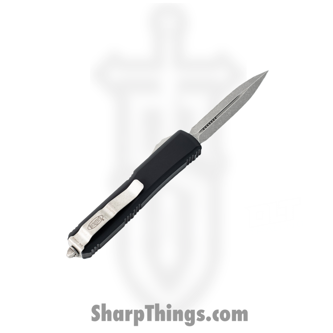 Microtech - 122-12AP - Ultratech - OTF Auto - Elmax, M390, 204P Apocalyptic Dagger - 6061-T6 Aluminum - Black - Image 2