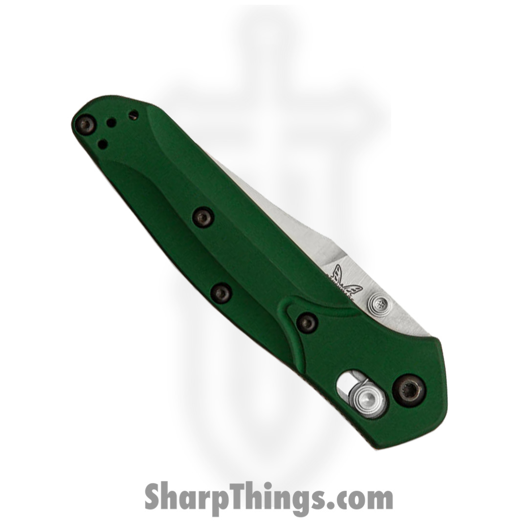 Benchmade - 940 - Osborne - Folding Knife - S30V Satin Modified Reverse Tanto - Aluminum - Green - Image 3