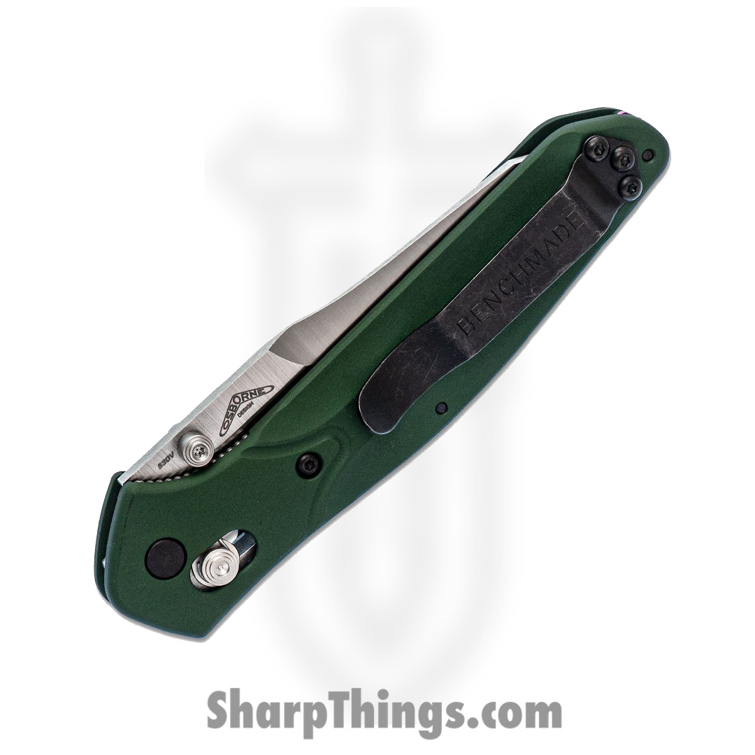 Benchmade - 940 - Osborne - Folding Knife - S30V Satin Modified Reverse Tanto - Aluminum - Green - Image 4