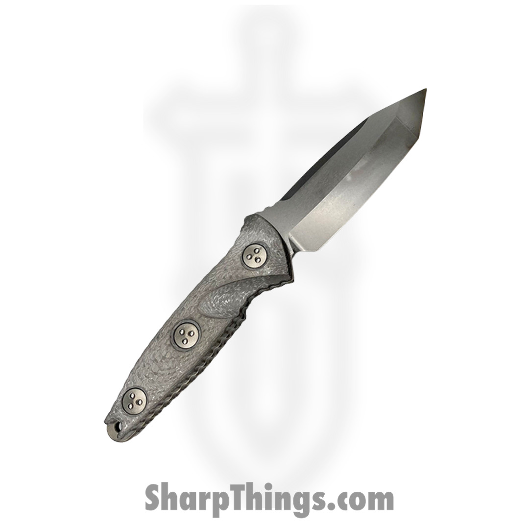 Microtech - 114M-1DLCTCFS - Socom Alpha Mini - Fixed Blade Knife - Elmax, M390, 204P Coated Clip Point - Carbon Fiber - Black - Image 2