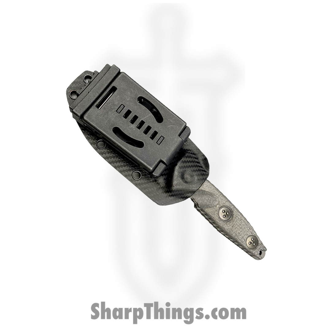Microtech - 114M-1DLCTCFS - Socom Alpha Mini - Fixed Blade Knife - Elmax, M390, 204P Coated Clip Point - Carbon Fiber - Black - Image 3