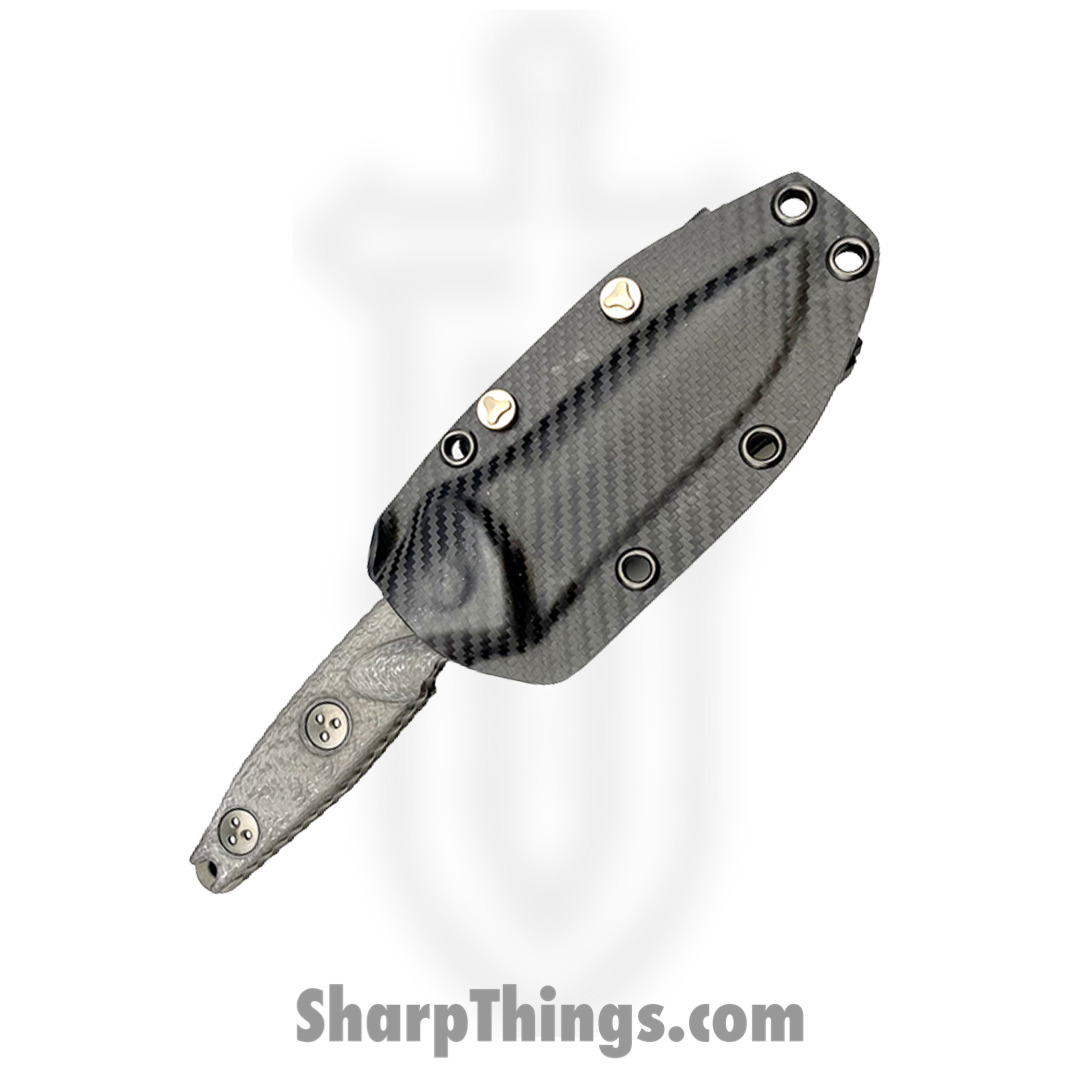 Microtech - 114M-1DLCTCFS - Socom Alpha Mini - Fixed Blade Knife - Elmax, M390, 204P Coated Clip Point - Carbon Fiber - Black - Image 4