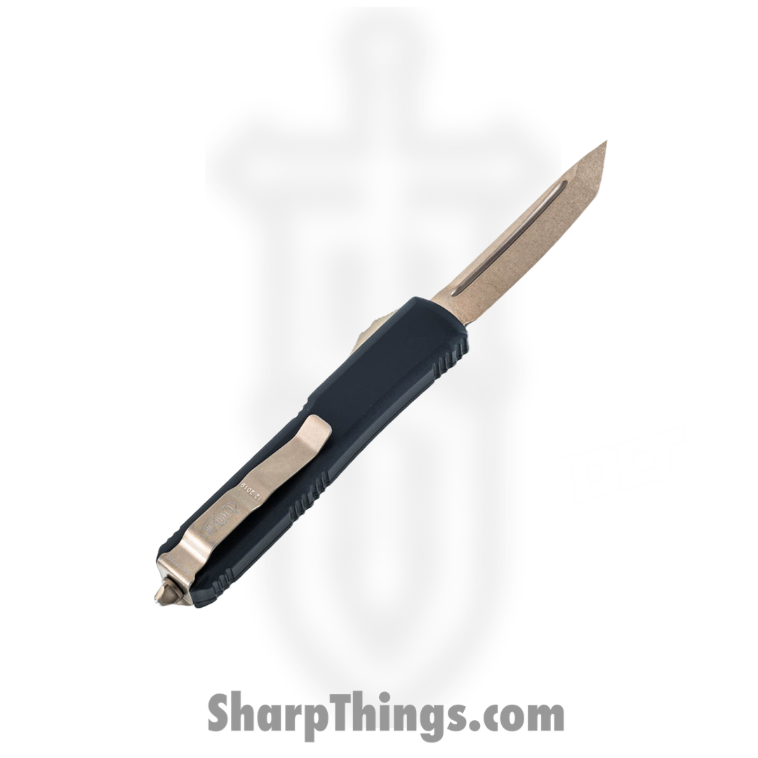 Microtech - 123-13 - Ultratech - OTF Auto - Elmax, M390, 204P Bronze Tanto - 6061-T6 Aluminum - Black - Image 2
