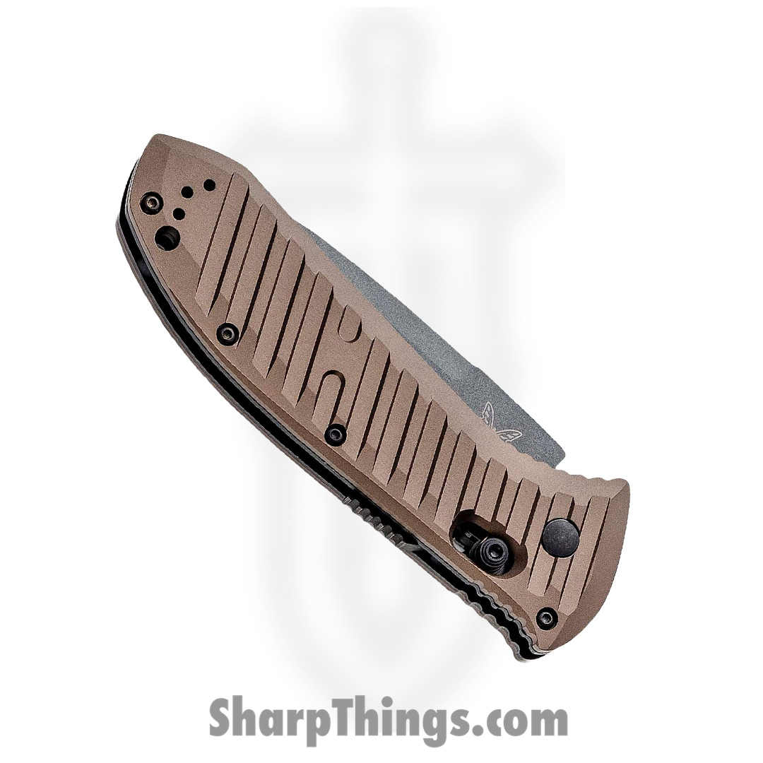 Benchmade - 5700SGY-1 - Auto Presidio II - Automatic Knife - CPM-M4 Coated Drop Point - 6061-T6 - Burnt Bronze - Image 3