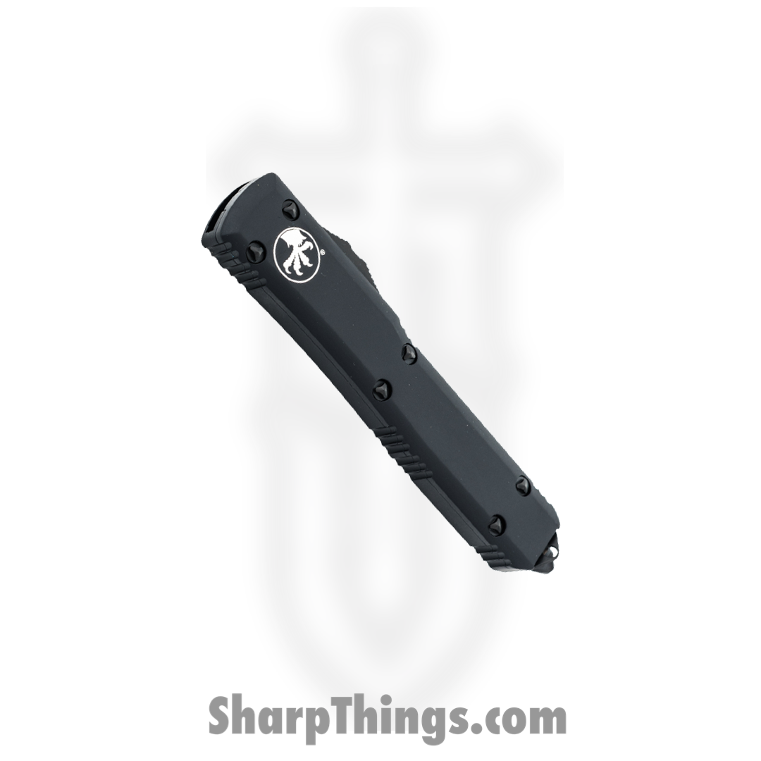 Microtech - 122-2T - Ultratech D/E Partially Serrated - OTF Auto - M390 Black Dagger - 6061-T6 Aluminum - Black - Image 3
