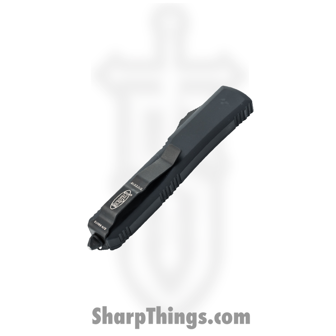 Microtech - 122-2T - Ultratech D/E Partially Serrated - OTF Auto - M390 Black Dagger - 6061-T6 Aluminum - Black - Image 4