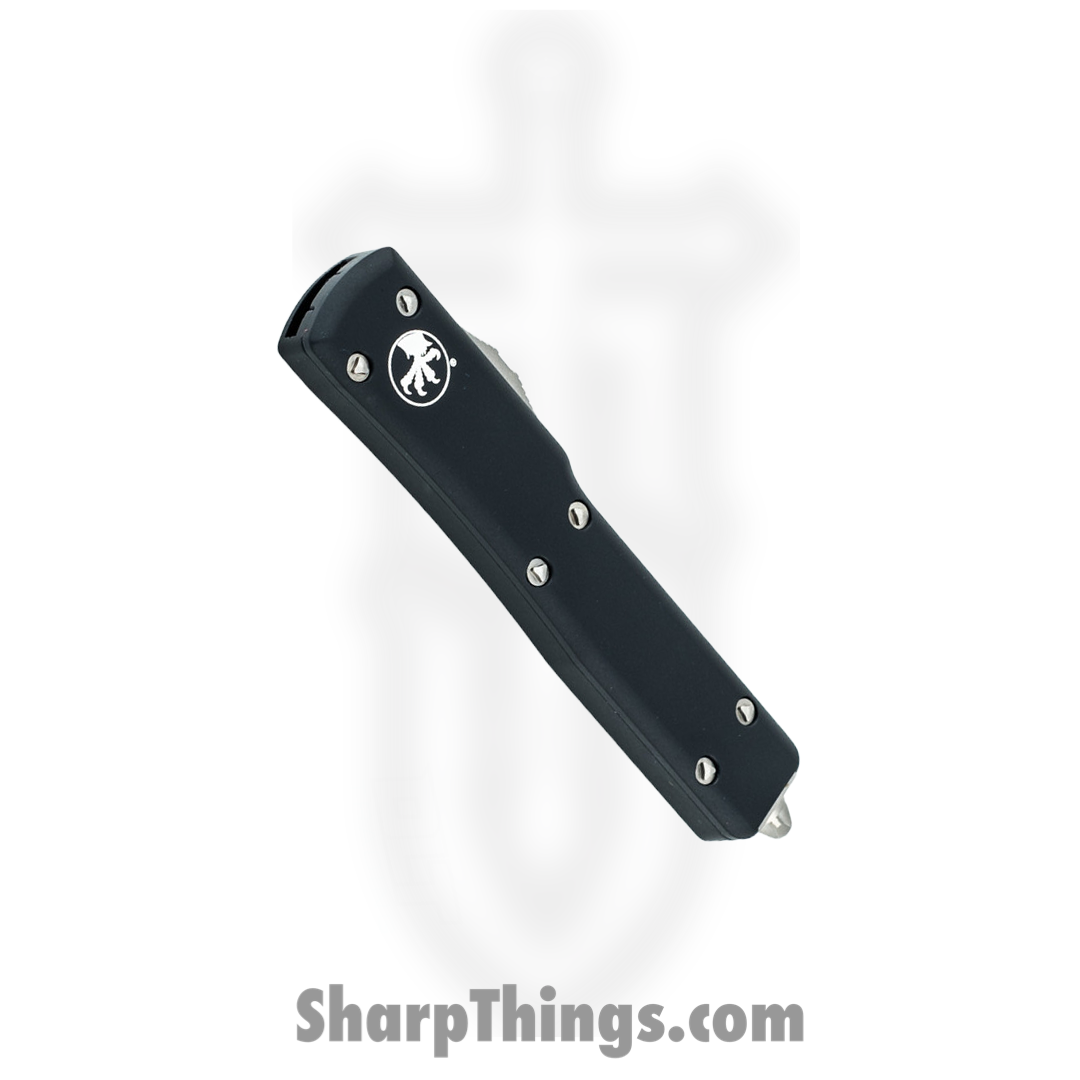 Microtech - 148-10 - UTX-70 - OTF Auto - Elmax, M390, 204P Stonewash Drop Point - 6061-T6 Aluminum - Black - Image 3
