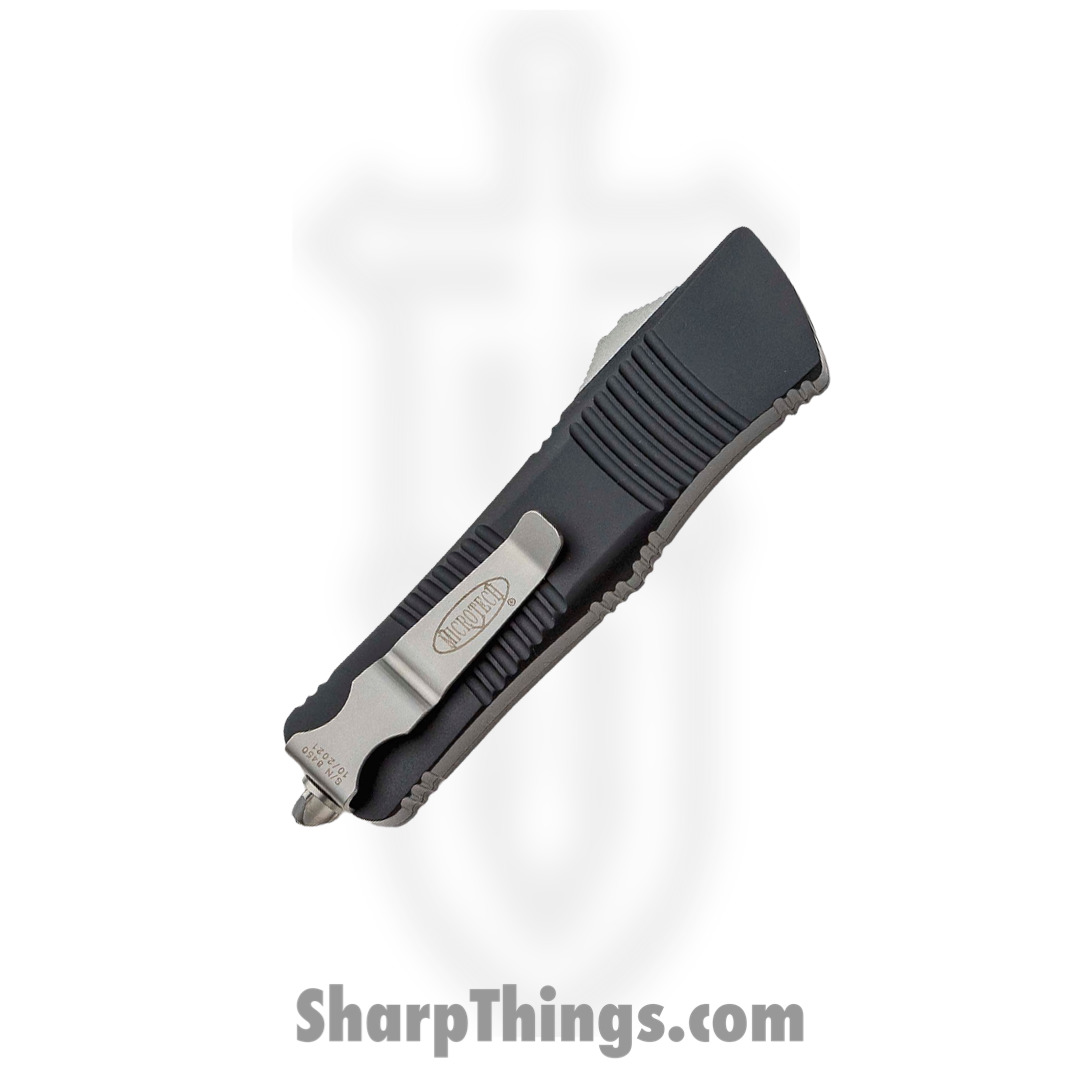 Microtech - 140-10 - Troodon - OTF Auto - Elmax, M390, 204P Stonewash Tanto - 6061-T6 Aluminum - Black - Image 4