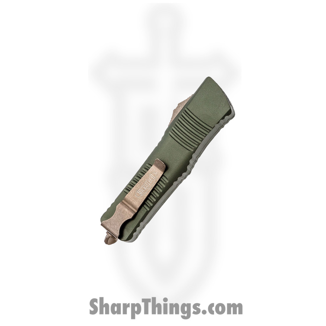 Microtech - 142-13APOD - Combat Troodon - OTF Auto - Elmax, M390, 204P Bronze Apocalyptic Dagger - 6061-T6 Aluminum - OD Green - Image 3