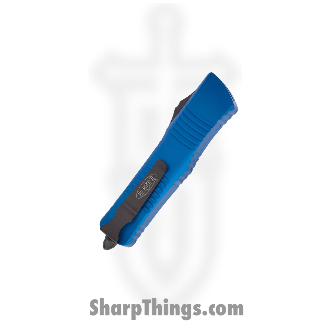 Microtech - 142-1BL - Combat Troodon - OTF Auto - Elmax, M390, 204P Coated Dagger - 6061-T6 Aluminum - Blue - Image 3