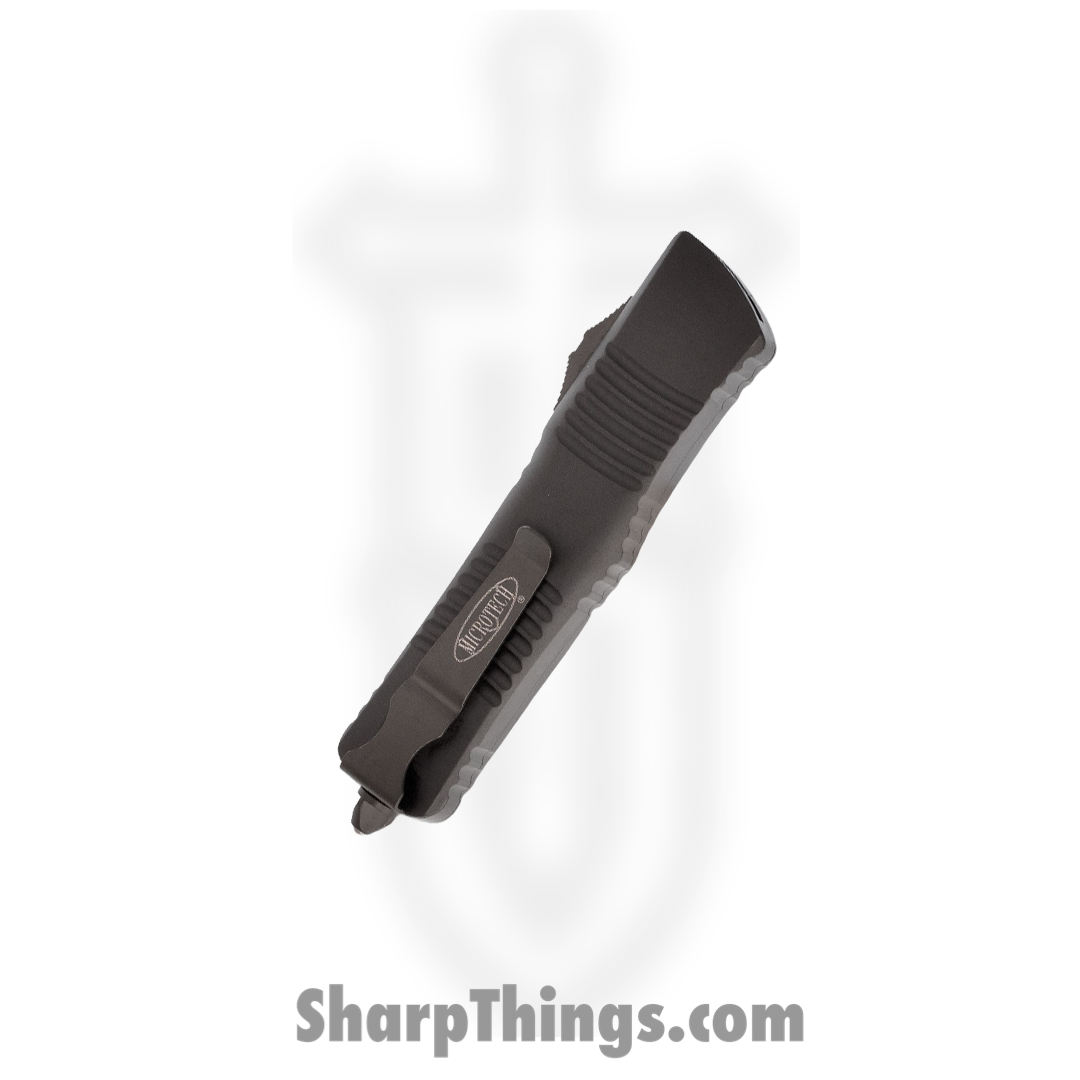 Microtech - 142-2T - Combat Troodon Tactical - OTF Auto - M390 Coated Dagger - 6061-T6 Aluminum - Black - Image 3