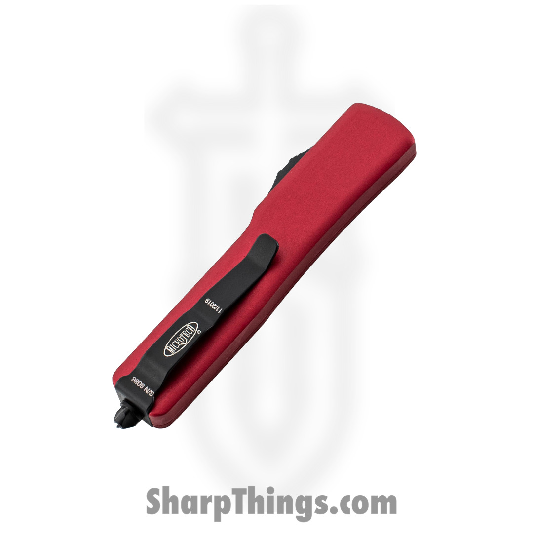 Microtech - 147-1RD - UTX-70 - OTF Auto - Elmax, M390, 204P Two Tone Dagger - 6061-T6 Aluminum - Red - Image 4