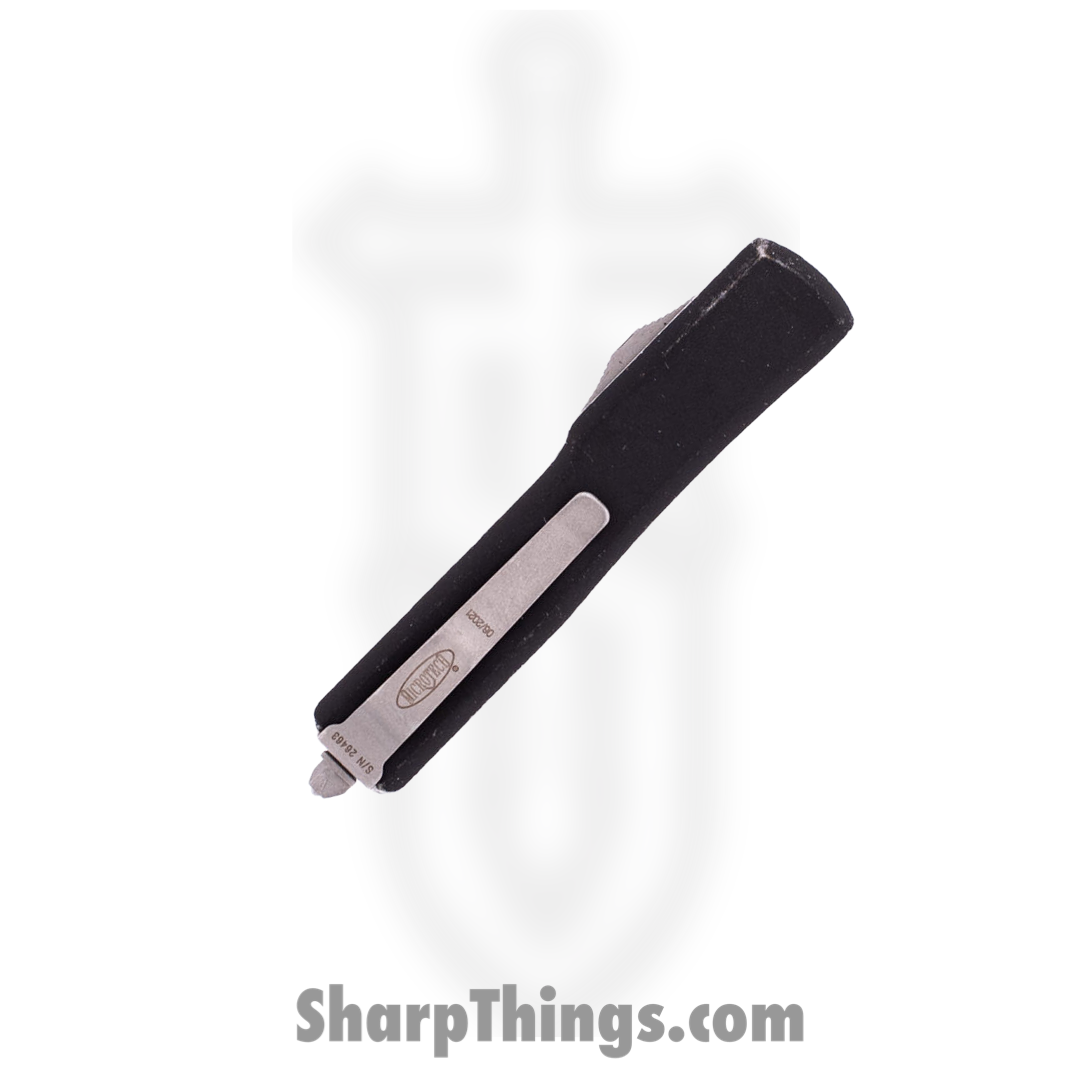 Microtech - 148-10DBK - UTX-70 - OTF Auto - Elmax, M390, 204P Apocalyptic Drop Point - 6061-T6 Aluminum - Black - Image 4