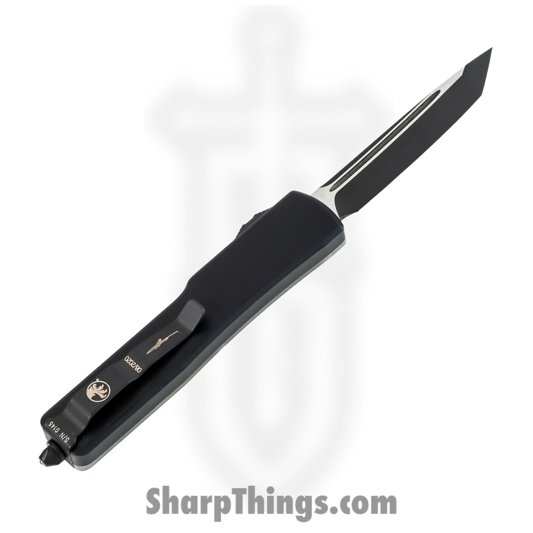 Microtech - 149-1GTJGS - UTX-70 Signature Series - OTF Auto - Elmax, M390, 204P Two Tone Tanto - 6061-T6 Aluminum/G10 - Black/Jade - Image 2