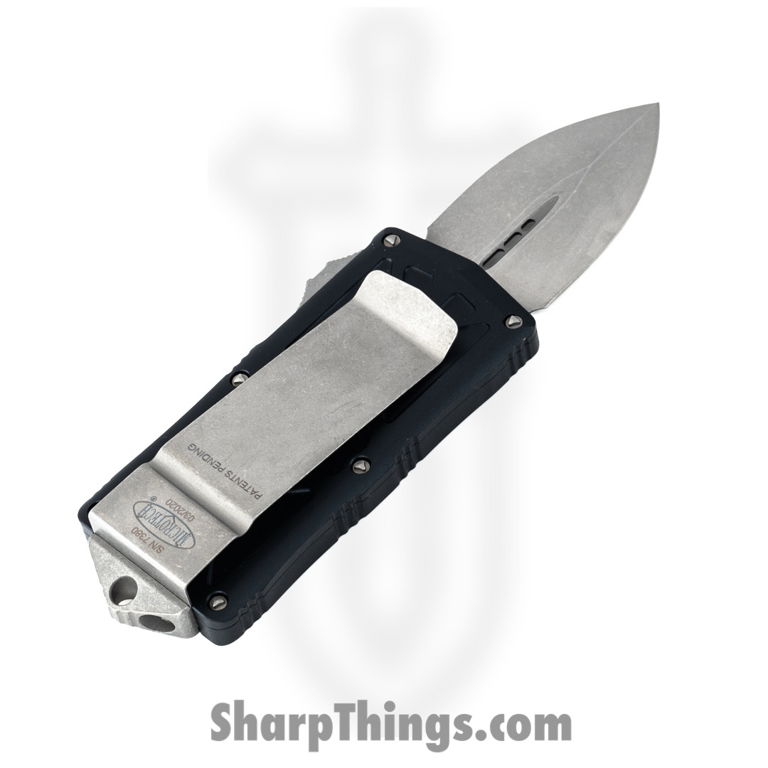 Microtech - 157-10AP - Exocet Money Clip - OTF Auto - M390 Apocalyptic Dagger - 6061-T6 Aluminum - Black - Image 2