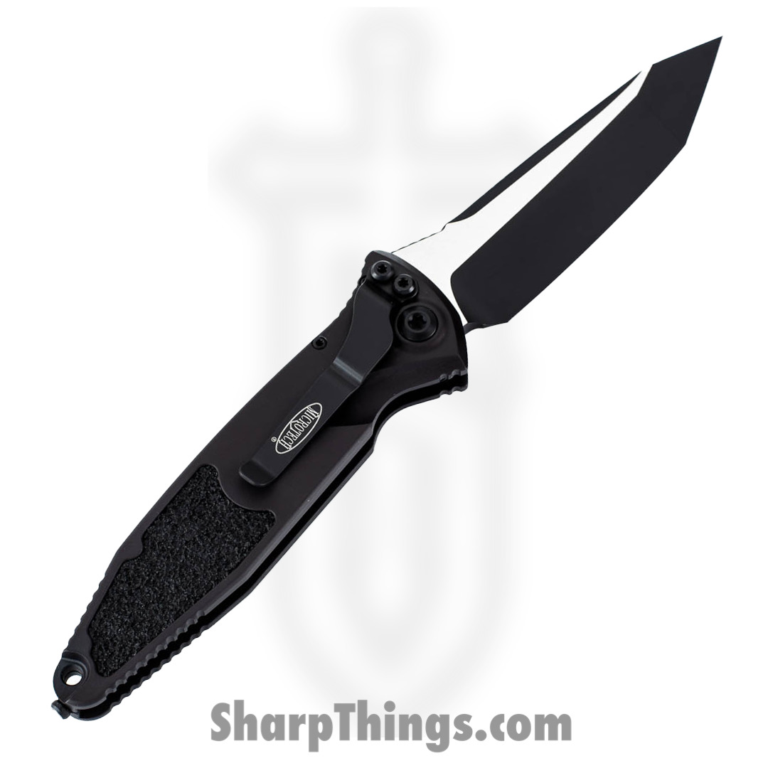 Microtech - 161A-1T - Socom Elite - Automatic Knife - Elmax, M390, 204P Two Tone Tanto - Aluminum/Traction Inlay - Black - Image 2
