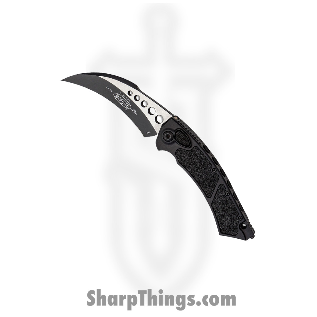 Microtech - 166-1T - Hawk Auto - Automatic Knife - M390MK Two Tone Karambit - Aluminum - Black