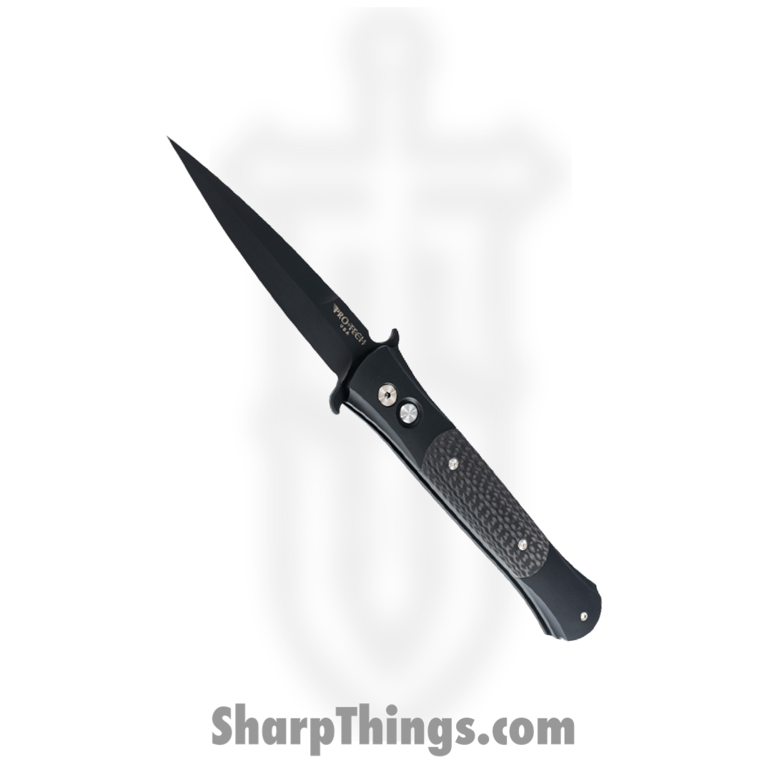ProTech - 1905 - Large Don - Automatic Knife - 154CM Coated Spear Point - Aluminum/CF Inlay - Black