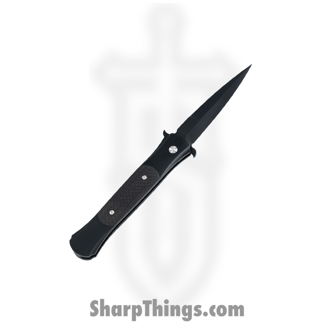 ProTech - 1905 - Large Don - Automatic Knife - 154CM Coated Spear Point - Aluminum/CF Inlay - Black - Image 2