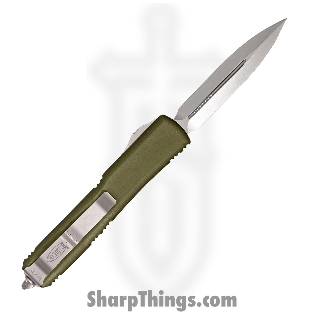 Microtech - 122-4OD - Ultratech - OTF Auto - M390 Satin Dagger - 6061-T6 Aluminum - OD Green - Image 2