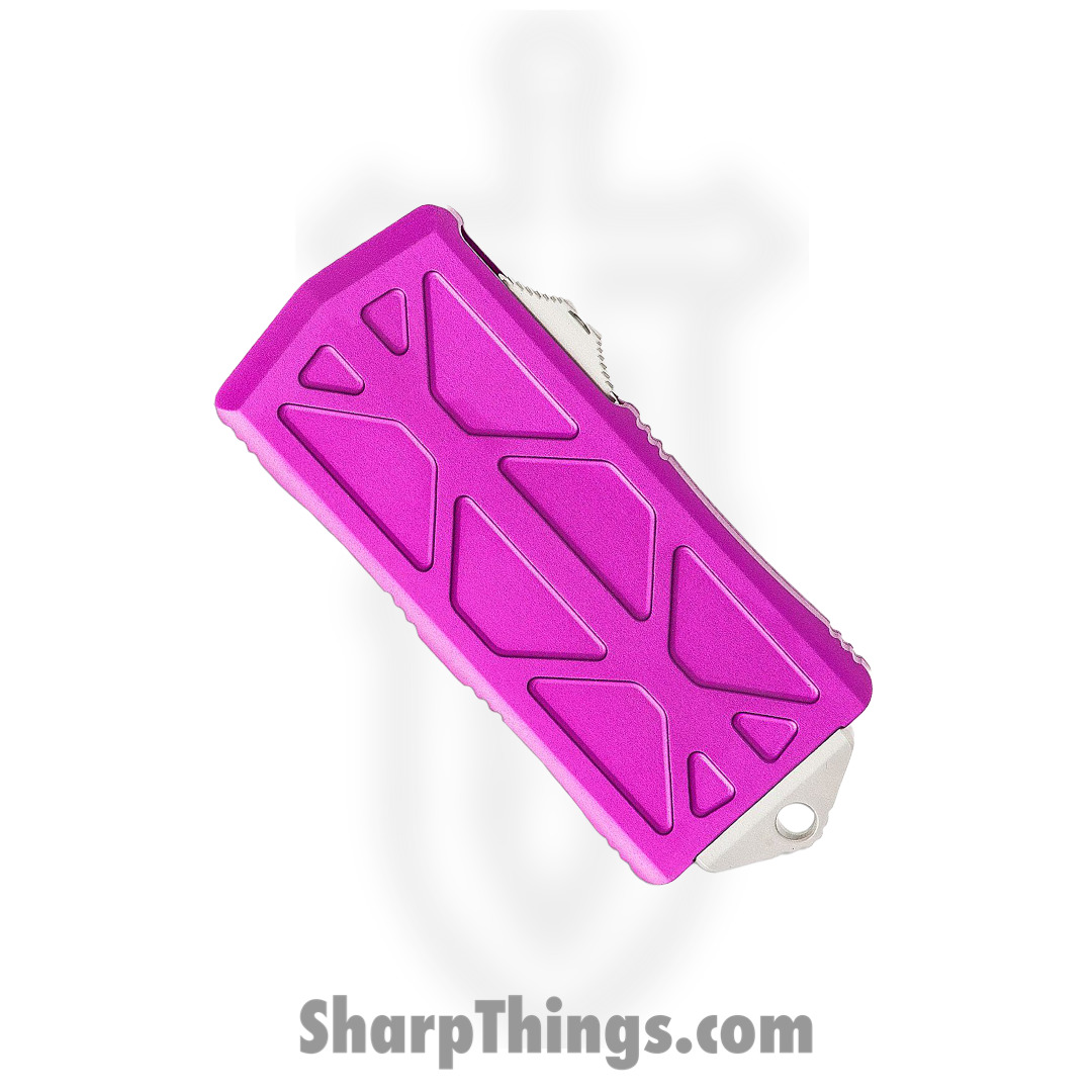 Microtech - 157-10VI - Exocet Money Clip - OTF Auto - M390 Stonewash Dagger - 6061-T6 Aluminum - Violet - Image 2