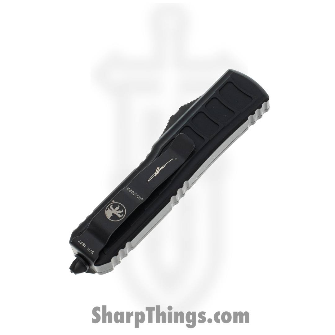 Microtech - 232II-1TS - UTX-85 II Signature Series - OTF Auto - Elmax, M390, 204P Coated Dagger - 6061-T6 Aluminum - Black - Image 4