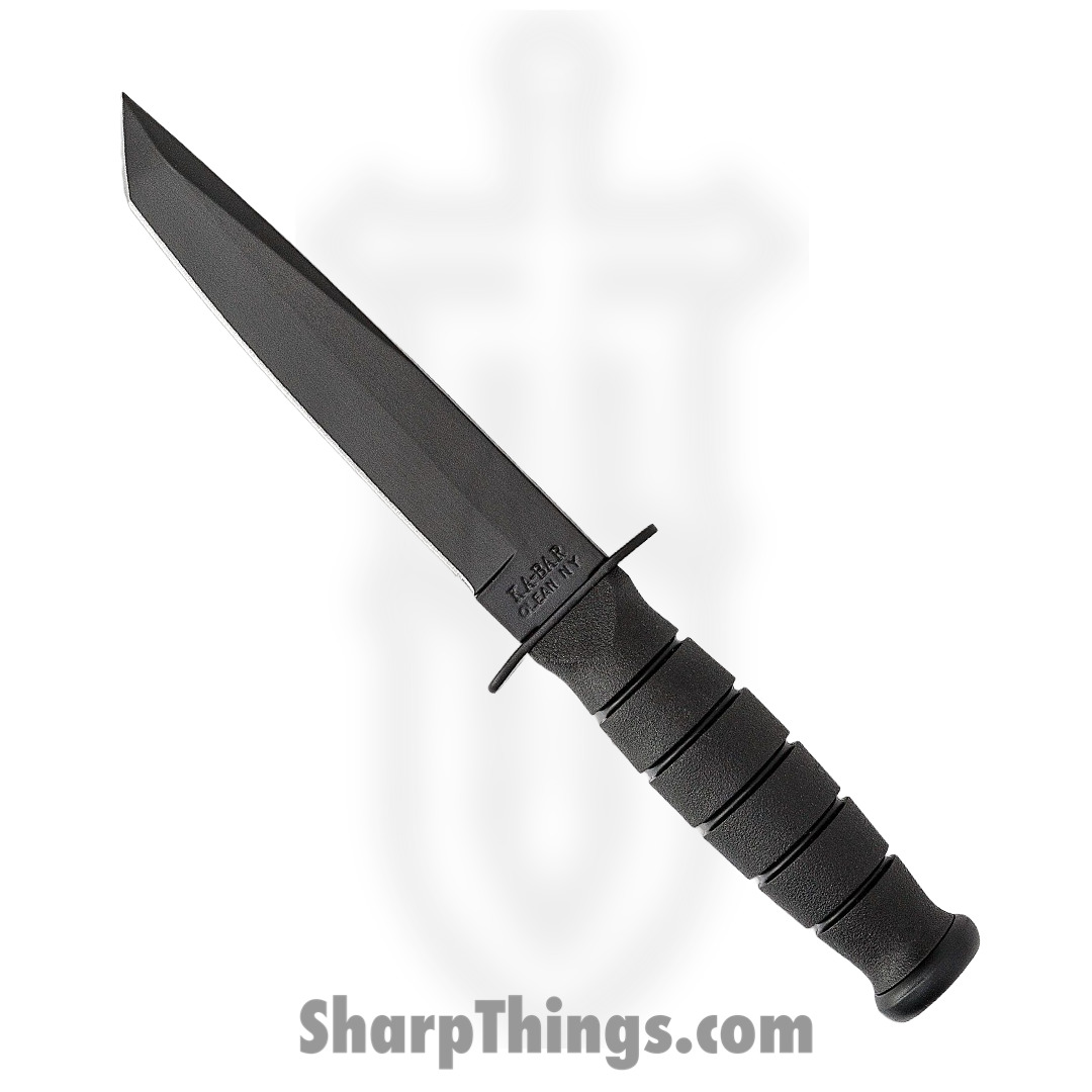 Ka-Bar - KA5054 - Short Fighting - Fixed Blade Knife - 1095 HC Coated Tanto - Kraton G - Black
