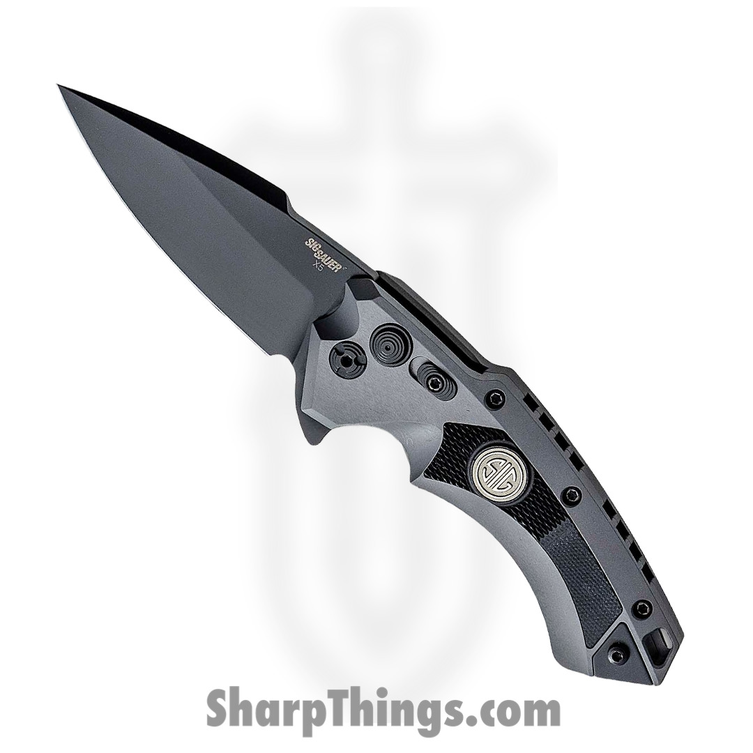 Hogue Knives - 36572 - SIG X5 Emperor Scorpion - Folding Knife - CPM 154 Coated Spear Point - 6061-T6 Aluminum/G10 - Grey/Black