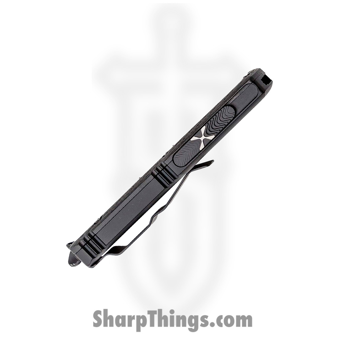 Microtech - 232-16CFS - UTX-85 Signature Series - OTF Auto - Damascus Damascus Dagger - Carbon Fiber/Aluminum - Black - Image 4