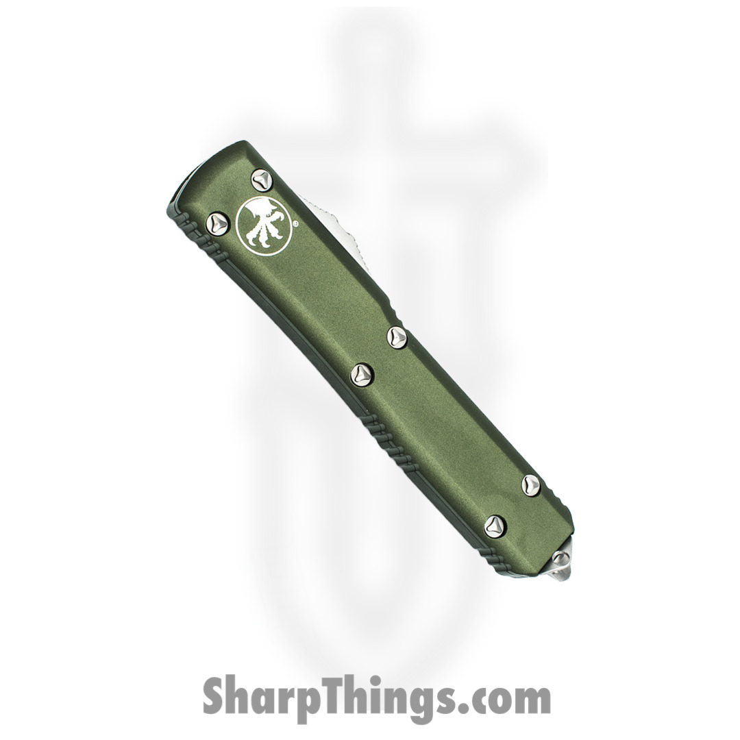 Microtech - 121-10OD - Ultratech - OTF Auto - Elmax, M390, 204P Stonewash Drop Point - 6061-T6 Aluminum - OD Green - Image 3