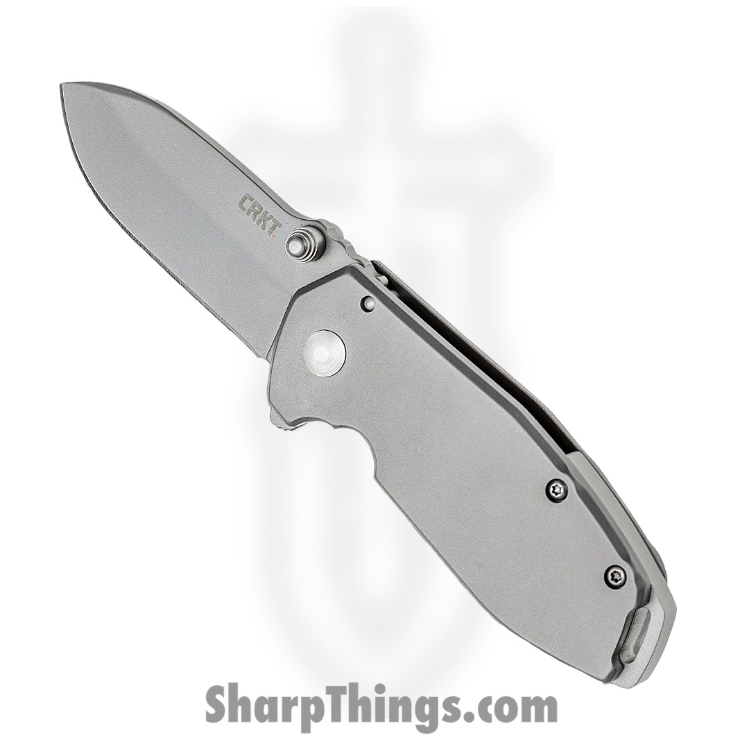 CRKT - 2492 - Squid - Folding Knife - 8Cr14MoV Blasted Drop Point - Stainless - Grey