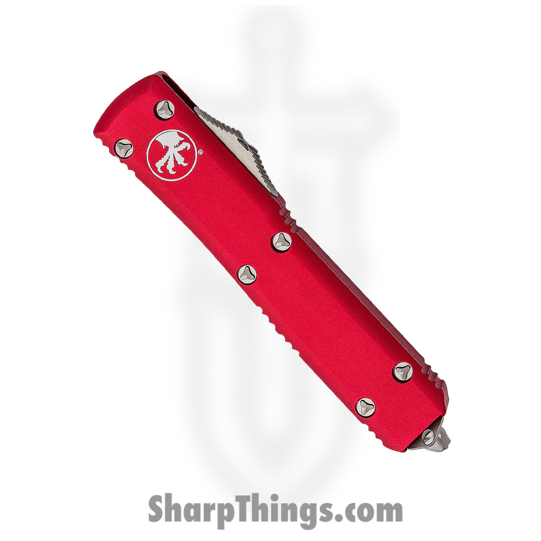 Microtech - 121-10RD - Ultratech OTF S/E Automatic Stonewash Drop Point Knife - 6061-T6 Aluminum - Red - Image 2