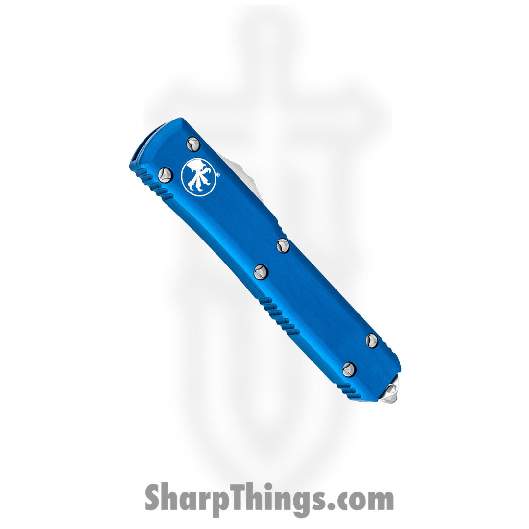 Microtech - 122-10BL - Ultratech - OTF Auto - Elmax, M390, 204P Stonewash Dagger - 6061-T6 Aluminum - Blue - Image 3