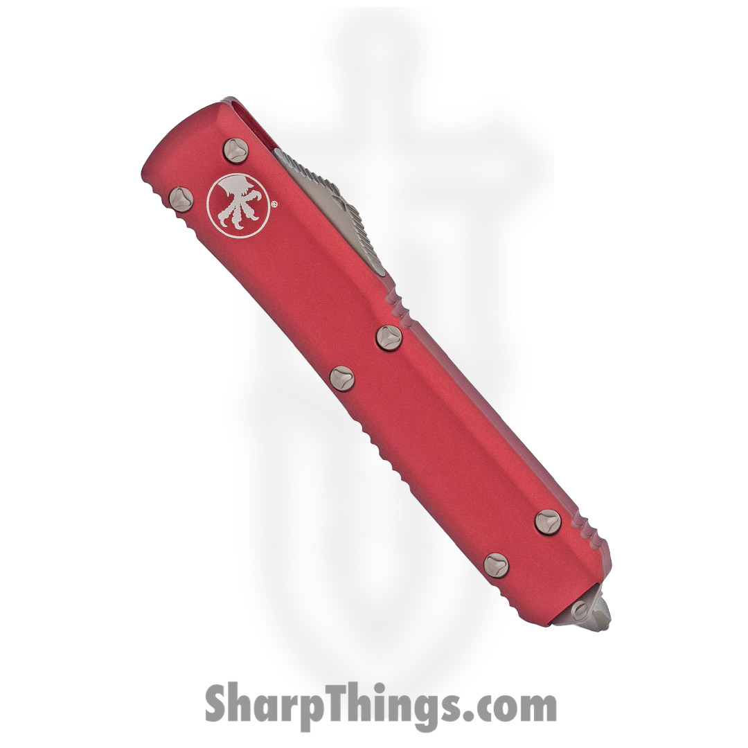 Microtech - 122-10RD - Ultratech - OTF Auto - Elmax, M390, 204P Stonewash Dagger - 6061-T6 Aluminum - Red - Image 2