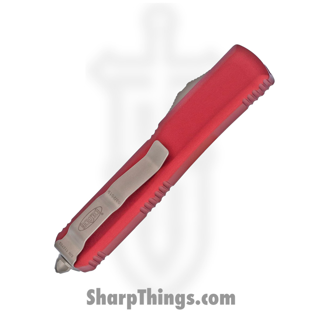 Microtech - 122-10RD - Ultratech - OTF Auto - Elmax, M390, 204P Stonewash Dagger - 6061-T6 Aluminum - Red - Image 3