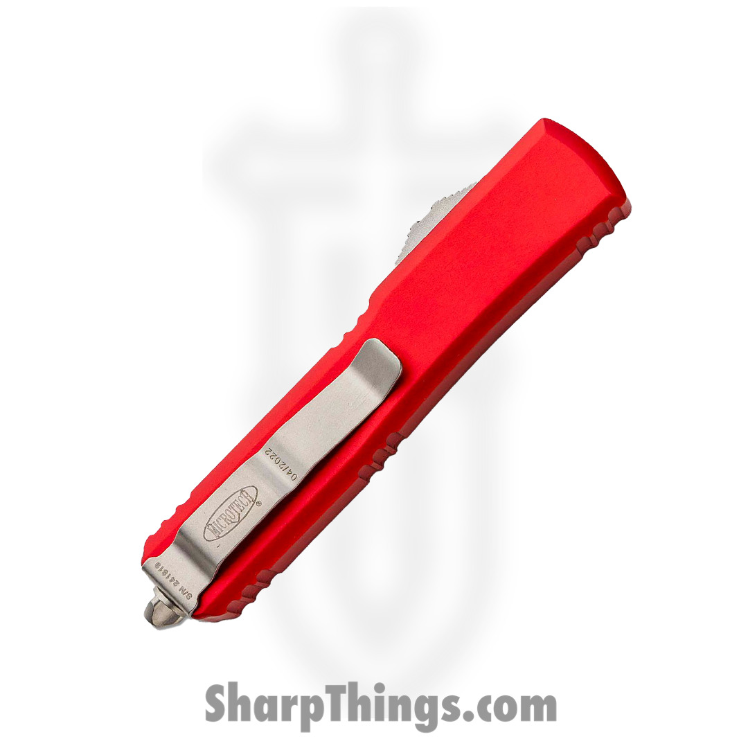 Microtech - 122-11RD - Ultratech - OTF Auto - Elmax, M390, 204P Stonewash Dagger - 6061-T6 Aluminum - Red - Image 3