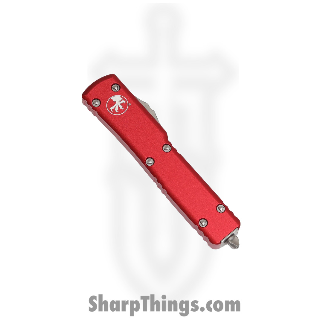 Microtech - 148-10RD - UTX-70 - OTF Auto - Elmax, M390, 204P Stonewash Drop Point - 6061-T6 Aluminum - Red - Image 3