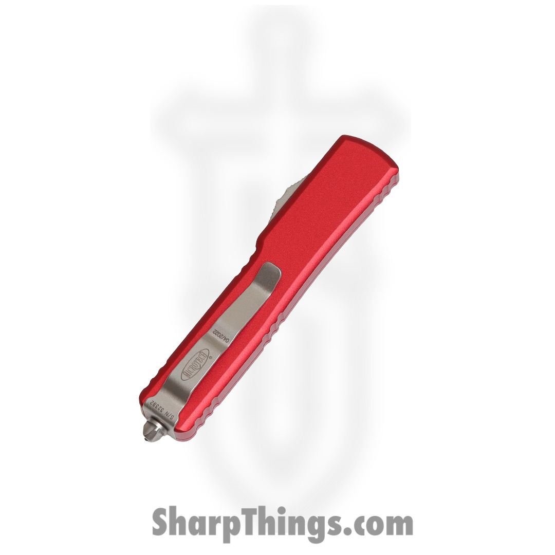 Microtech - 148-10RD - UTX-70 - OTF Auto - Elmax, M390, 204P Stonewash Drop Point - 6061-T6 Aluminum - Red - Image 4