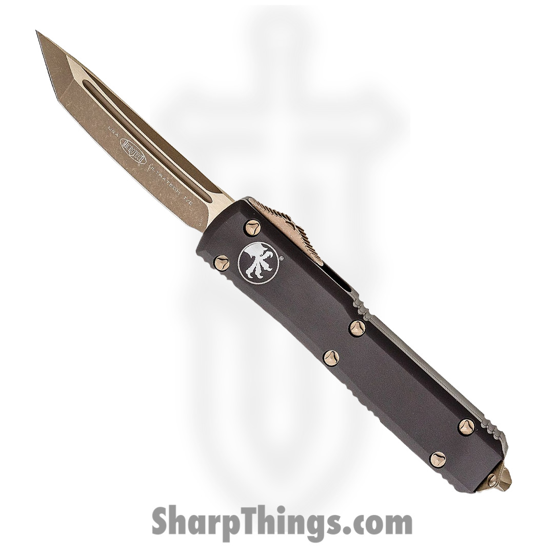 Microtech - 123-13AP - Ultratech - OTF Auto - Elmax, M390, 204P Bronze Apocalyptic Tanto - 6061-T6 Aluminum - Black