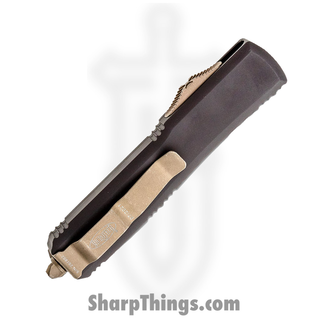 Microtech - 123-13AP - Ultratech - OTF Auto - Elmax, M390, 204P Bronze Apocalyptic Tanto - 6061-T6 Aluminum - Black - Image 4
