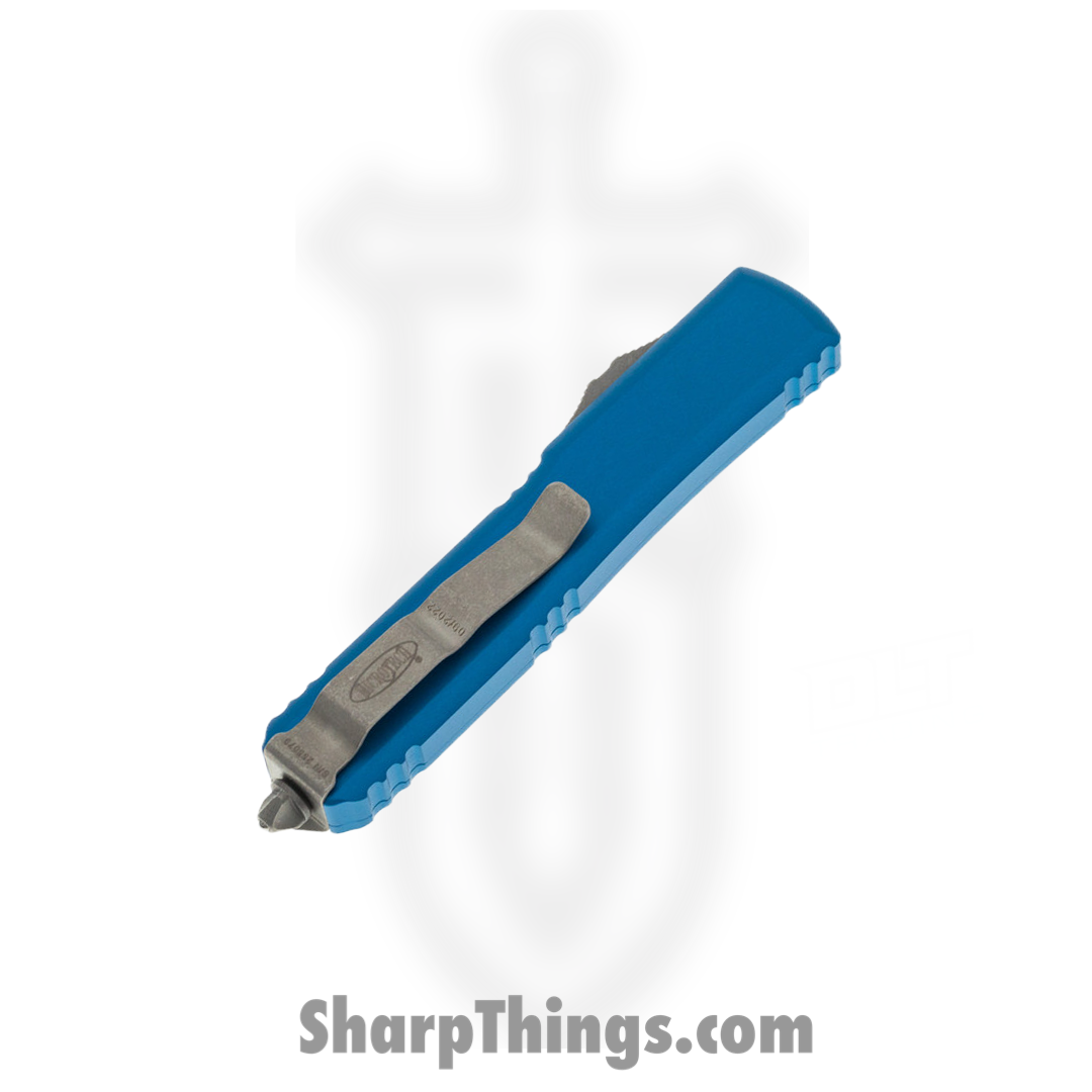 Microtech - 123-11APBL - Ultratech - OTF Auto - Elmax, M390, 204P Apocalyptic Tanto - 6061-T6 Aluminum - Blue - Image 4